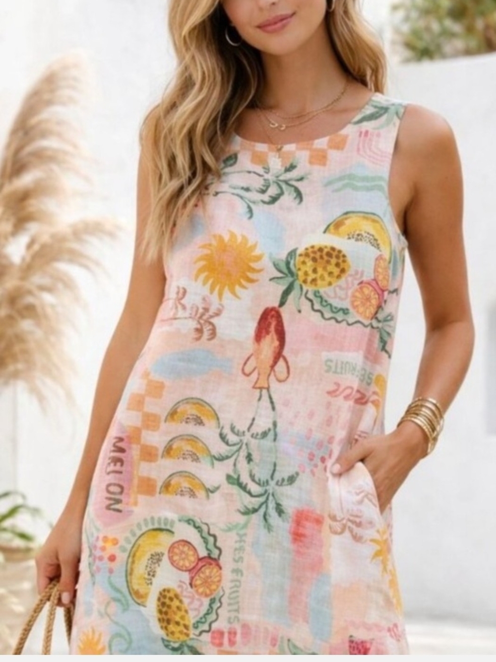 NWT Paper Heart Linen Blend Shift Dress Size Large